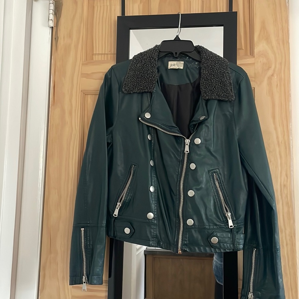 Forest green leather jacket